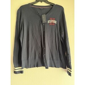 Tommy Hilfiger Long Sleeve Button Up Blue Sweater Mens Size XL NWT